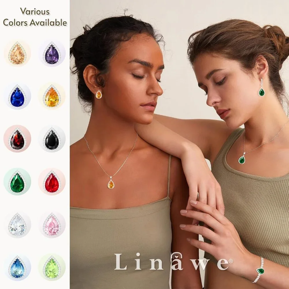 Crystal Chain Necklace for Women Trendy, Imitation Diamond Pendant, Statement Cu - Picture 5 of 5